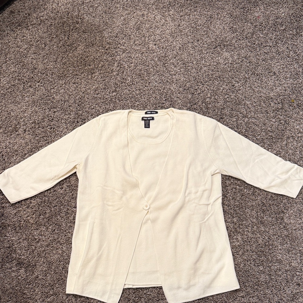 Spring + Mercer Cream Knit Cardigan Set